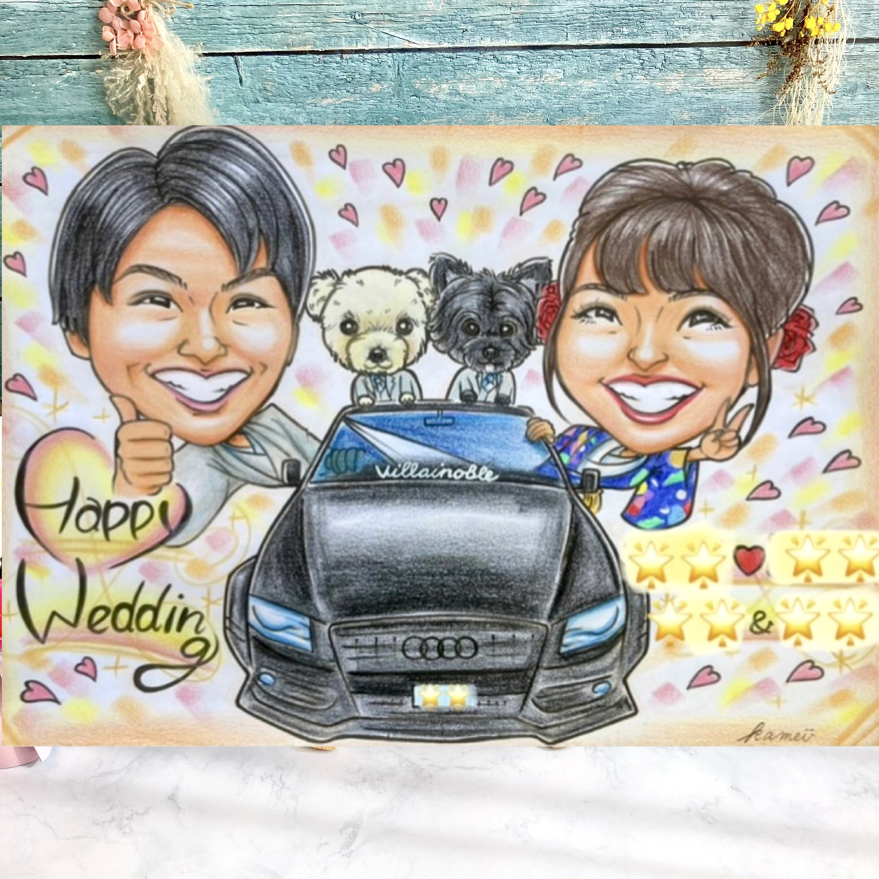 ウェルカムボード ウェルカムスペース フレームセット 似顔絵 イラスト 結婚式 両親贈呈品 結婚祝い