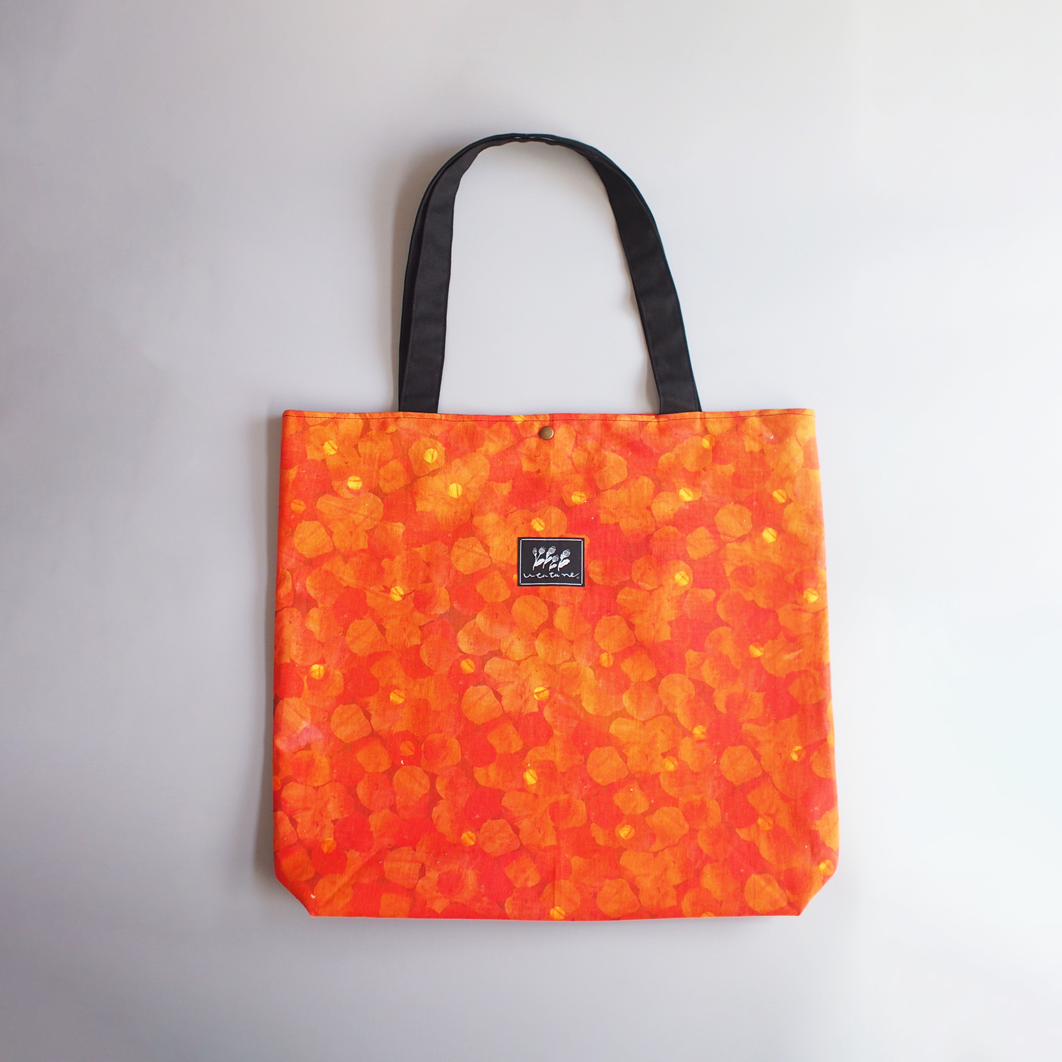 光の水玉　大きめトートバッグ/赤