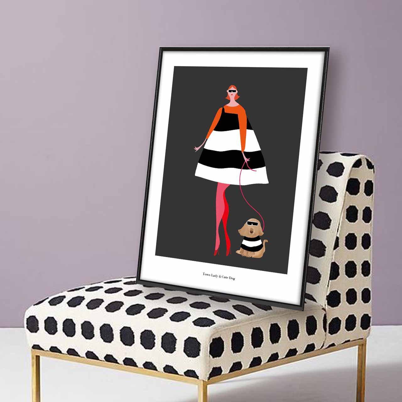 TOWN　 犬　イラスト　ポスター　A4 A3 A2 A1　アートポスター　アート/sei/新着順検索　1924