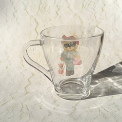 限定1個☆ くま　ベア　ガラスマグカップ　電子レンジok 3枚目の画像