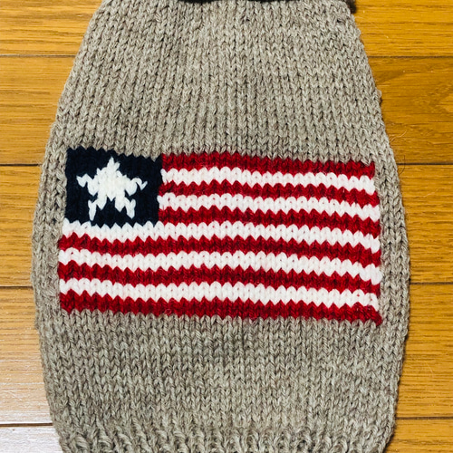 カーディカウチン風＜ｱﾒﾘｶ国旗＞ オーダーｾｰﾀｰ＜袖無＞ ペット服