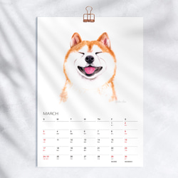 2024 犬 カレンダー　【壁掛け　A3 A4 サイズ  水彩画】 3枚目の画像