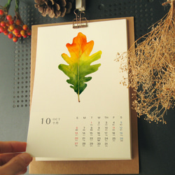 2024桌曆 清新手繪植物插畫行事曆 台灣香港假期 交換禮物1 第7張的照片