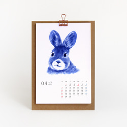 好奇寶寶  2024年青花系列動物畫桌曆年曆掛曆 聖誕新年禮物 第3張的照片