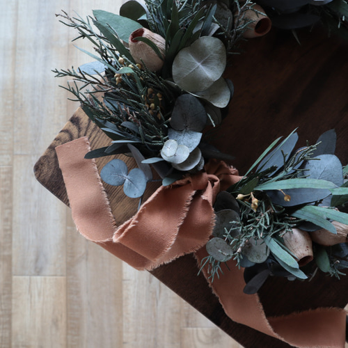 グリーン)ユーカリとブルーアイスの香りリース リース 花咲（はなえみ