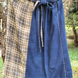 無農薬木綿の手縫い巻きスカート 3枚目の画像