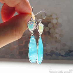 オパール & カルセドニー ピアス / Opal and Chalcedony earring 6枚目の画像