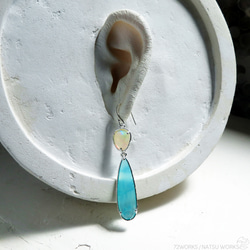 オパール & カルセドニー ピアス / Opal and Chalcedony earring 5枚目の画像