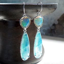 オパール & カルセドニー ピアス / Opal and Chalcedony earring 1枚目の画像