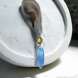 シトリン & カルセドニー ピアス / Citrine and Chalcedony earring 5枚目の画像