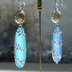 シトリン & カルセドニー ピアス / Citrine and Chalcedony earring 3枚目の画像