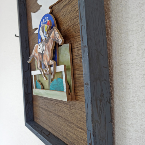 立体アートパネル/競走馬/競馬/入線/A4サイズ 立体・オブジェ 江島