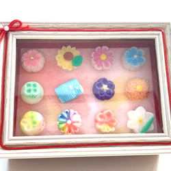 ☆ミニチュア和菓子練り切りフレームBOX 樹脂粘土 その他置物 おり姫