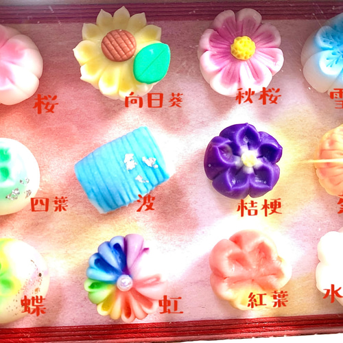☆ミニチュア和菓子練り切りフレームBOX 樹脂粘土 その他置物 おり姫
