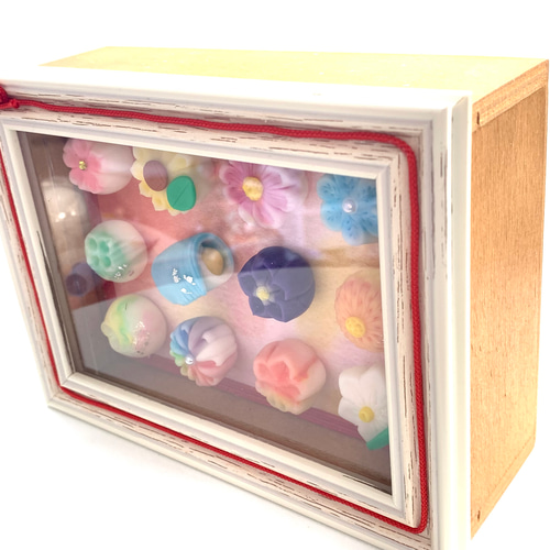 ☆ミニチュア和菓子練り切りフレームBOX 樹脂粘土 その他置物 おり姫