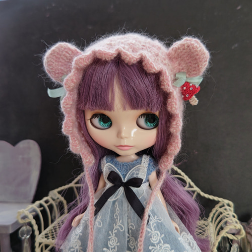 Collection Doll ボンネット　ピンク ネオブライス✣くま耳ボンネット〜ピンク その他人形 amuemu 通販
