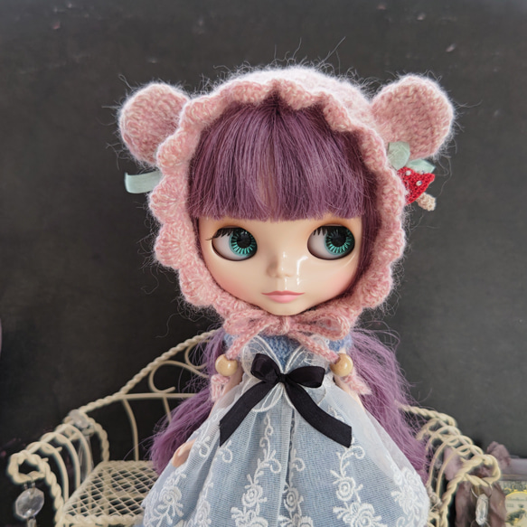 ネオブライス✣くま耳ボンネット〜ピンク その他人形 amuemu 通販
