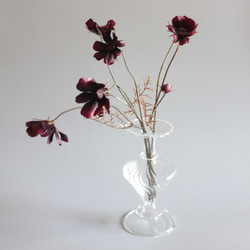 チョコレートコスモス】set小さなガラスのフラワーベースへの投げ入れ