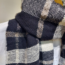 手織り　シルクウールとシルクのやさしいマフラー　作品2375 6枚目の画像