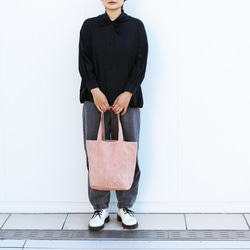 Onomichi 帆布咖啡 x suou 染色手提包 - DUSTY PINK [A4] 第4張的照片