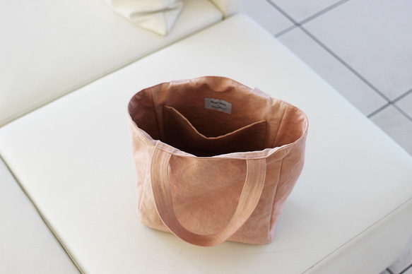Onomichi 帆布咖啡 x suou 染色手提包 - DUSTY PINK [A4] 第8張的照片