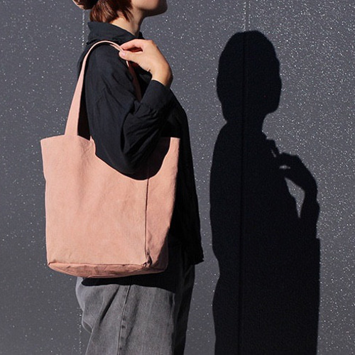 尾道帆布のコーヒー×スオウ染トートBAG - DUSTY PINK【A4