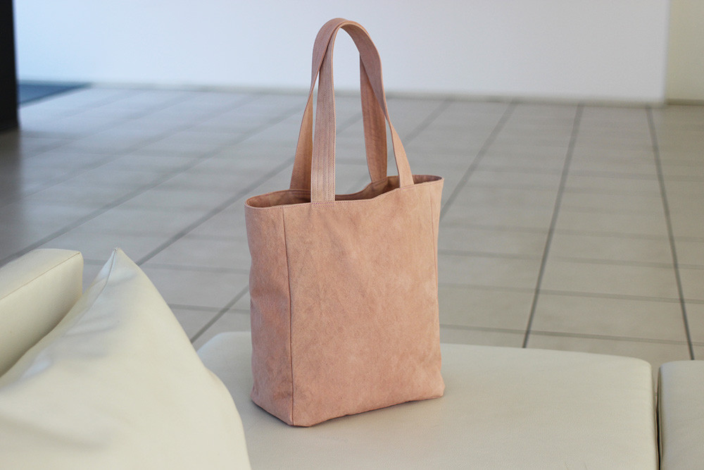 尾道帆布のコーヒー×スオウ染トートBAG - DUSTY PINK【A4】