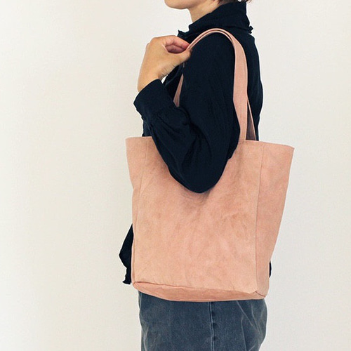 尾道帆布のコーヒー×スオウ染トートBAG - DUSTY PINK【A4