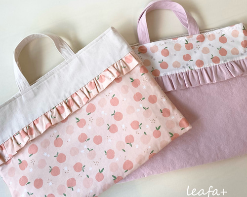 ピーチとフリルのレッスンバッグ 選べるカラーとサイズ レッスンバッグ