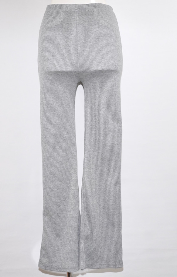 Rib Slit Easy Pants (grey) ロングパンツ グレー 灰色 カジュアル 4枚目の画像