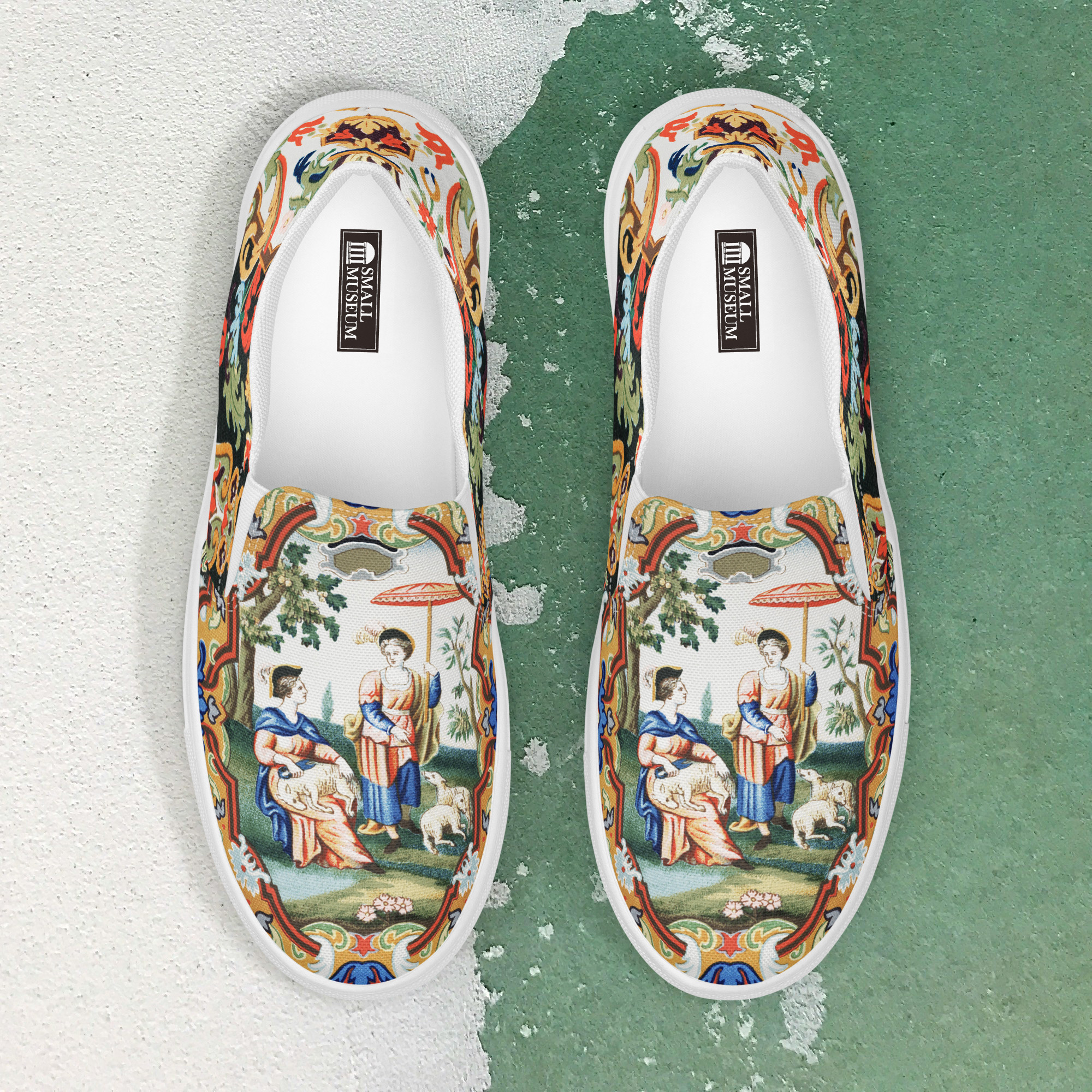 【オーギュスト・ラシネ】絵画スリッポンシューズ/スニーカー（ユニセックス）
