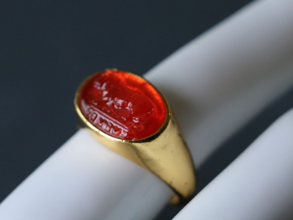 真鍮　リング　アンティーク風　ガラス印象　Brass　Ring　指輪　 5枚目の画像
