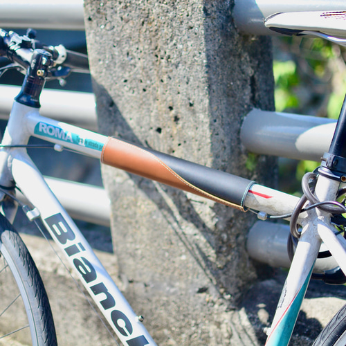 本革ヌメ革 サドルレザー 自転車チューブトップカバー フレーム