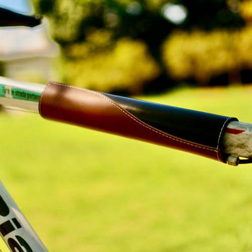 本革ヌメ革 サドルレザー 自転車チューブトップカバー フレーム