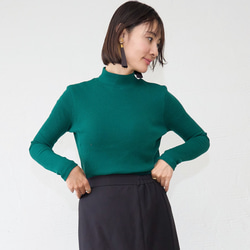 Morino Gakko 100% 棉 Telecon 針織高領長袖上衣（綠色） 第8張的照片