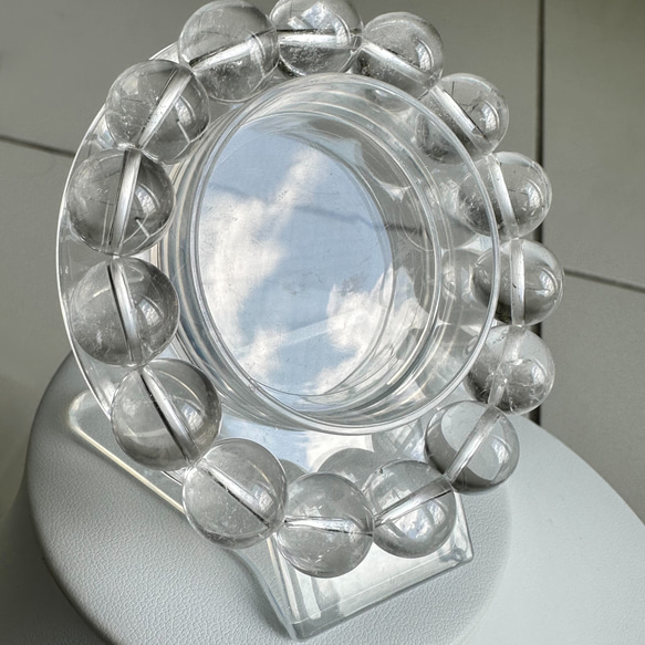 ヒマラヤ水晶ブレスレット[MvX3]大粒14mm 【式神封入】