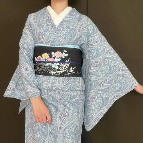 アイスブルーペイズリー柄浴衣 着物 花鹿 kajika 通販 16542092