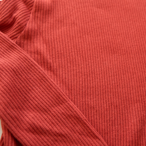 Morino Gakko 100% 棉 Teleknit 高領長袖上衣（赤土色） 第7張的照片