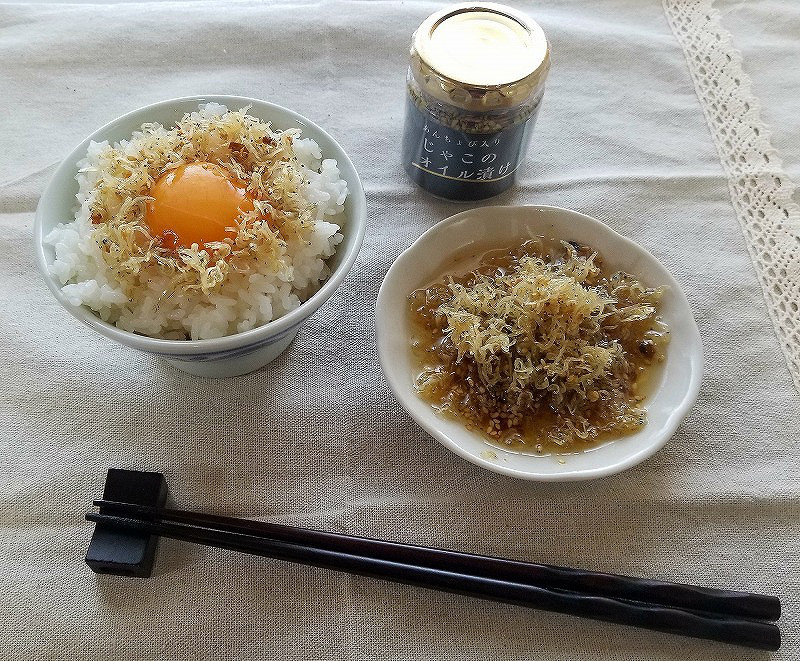 【化粧箱入】あんちょび入りじゃこのオイル漬け〈６本〉・お茶碗セット