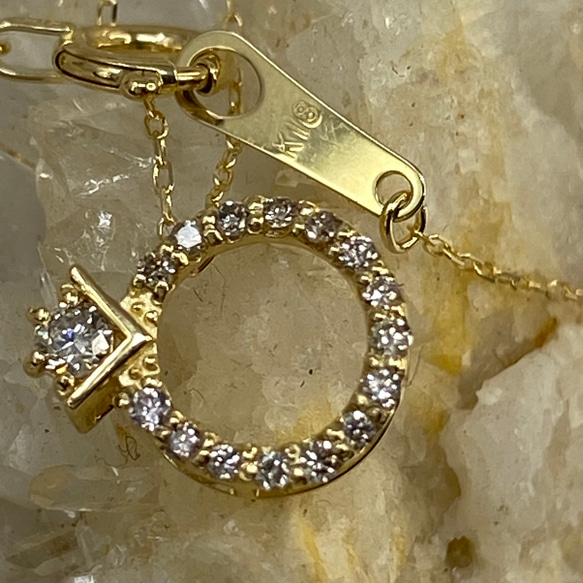 k18YG AU750 18金 天然ダイヤモンド 0.05ct ネックレス ネックレス  