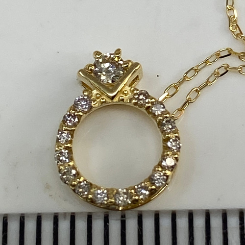 k18YG AU750 18金 天然ダイヤモンド 0.05ct ネックレス ネックレス  