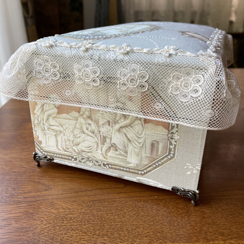 カルトナージュジュエリーBOX(大) カルトナージュジュエリーBOX(大) 素敵な色柄 シックなお色で