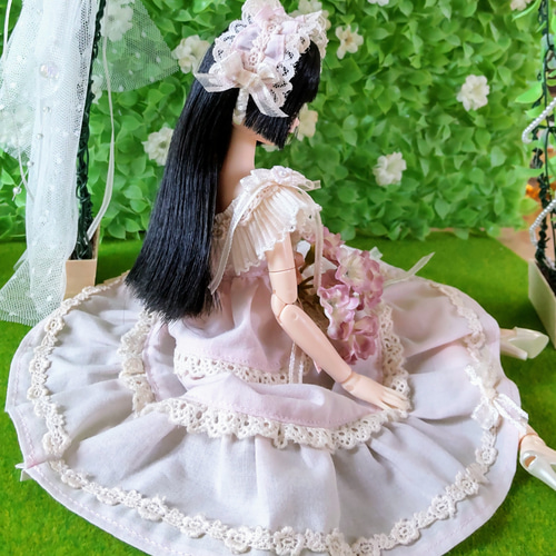ドール服 リカちゃん 27cmドール 珈琲染め レース アンティーク ドール服 リカちゃん 27cmドール 珈琲染め レース アンティーク