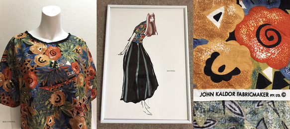 【1点もの・デザイン画付き】JOHN KALDOR生地ゆったりトップス（KOJI TOYODA） 2枚目の画像