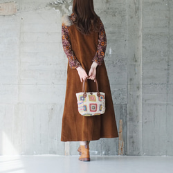 秋冬潮流蓬鬆皮草♡Tetonose燈芯絨毛衣裙(23w-04)棕色 第10張的照片