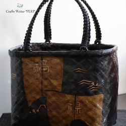 ⭐️一閑張り⭐️アンティーク宝船⭐️ かごバッグ 工芸作家 *peri  