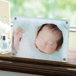 ♡ 嬰兒禮物命名書 ♡ 透明木質照片板「NewBornGiftSet」[CWWA5NB] 第1張的照片