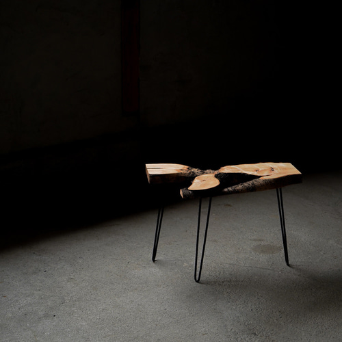 金木犀の一枚板 コーヒーテーブル （高さ・カラー変更無料） サイド