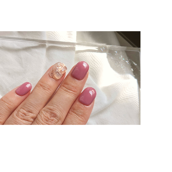 #92｜pink* clear nail ~ 透明感が可愛いデザインネイル ◎  ピンク ワンカラー でこぼこ【ネイルチ 3枚目の画像