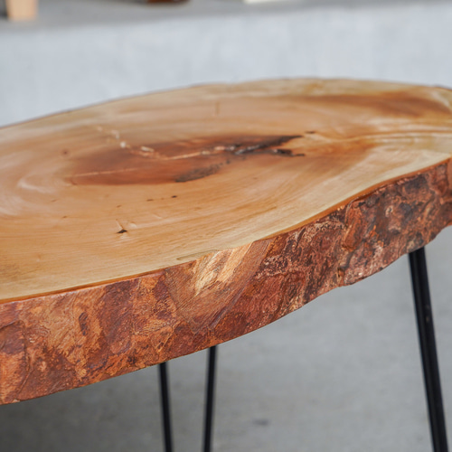 徳田製作所の輪切りの一枚板　コーヒーテーブル 栃の輪切り 一枚板 コーヒーテーブル （高さ・カラー変更無料